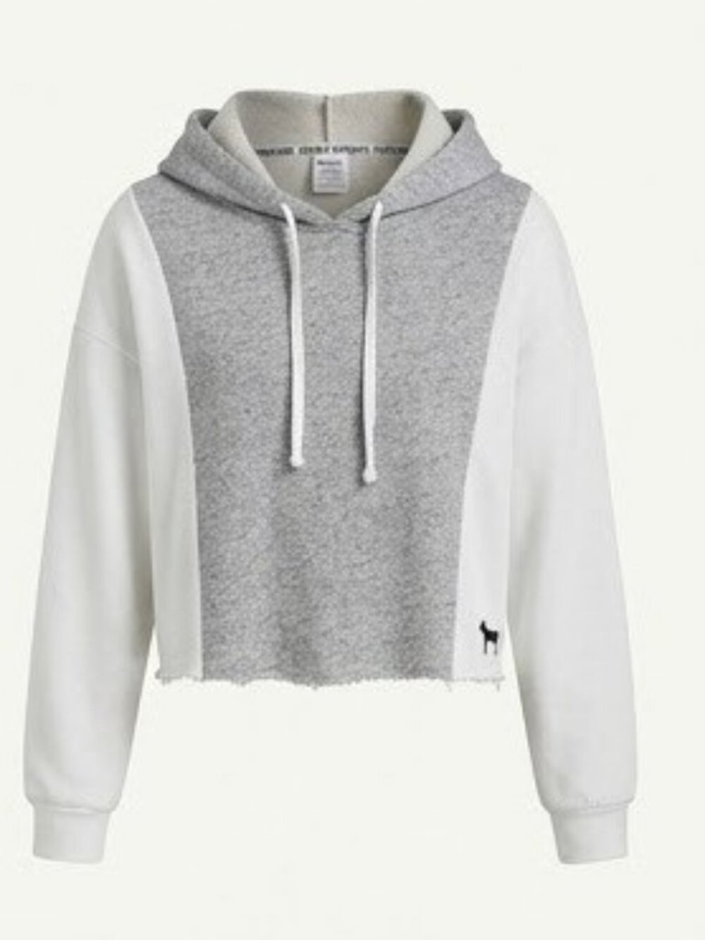 Victoria's Secret PINK Colorblock Cropped Raw-Hem Hoodie